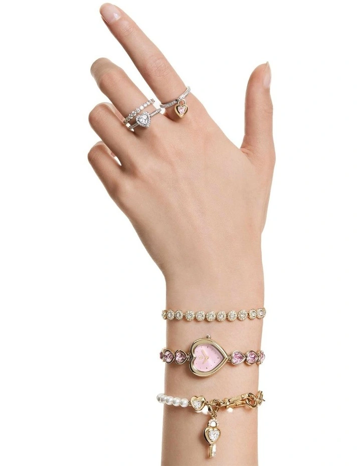 Una Angelic Bracelet Round Cut Gold-Tone Plated in White image 7