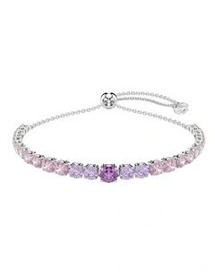 Matrix Tennis Bracelet Gradient Of Round Cuts Rhodium Plated in Multicolored