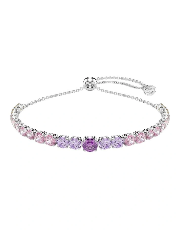 Matrix Tennis Bracelet Gradient Of Round Cuts Rhodium Plated in Multicolored image 1