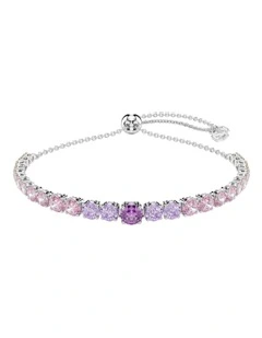 Matrix Tennis Bracelet Gradient Of Round Cuts Rhodium Plated in Multicolored