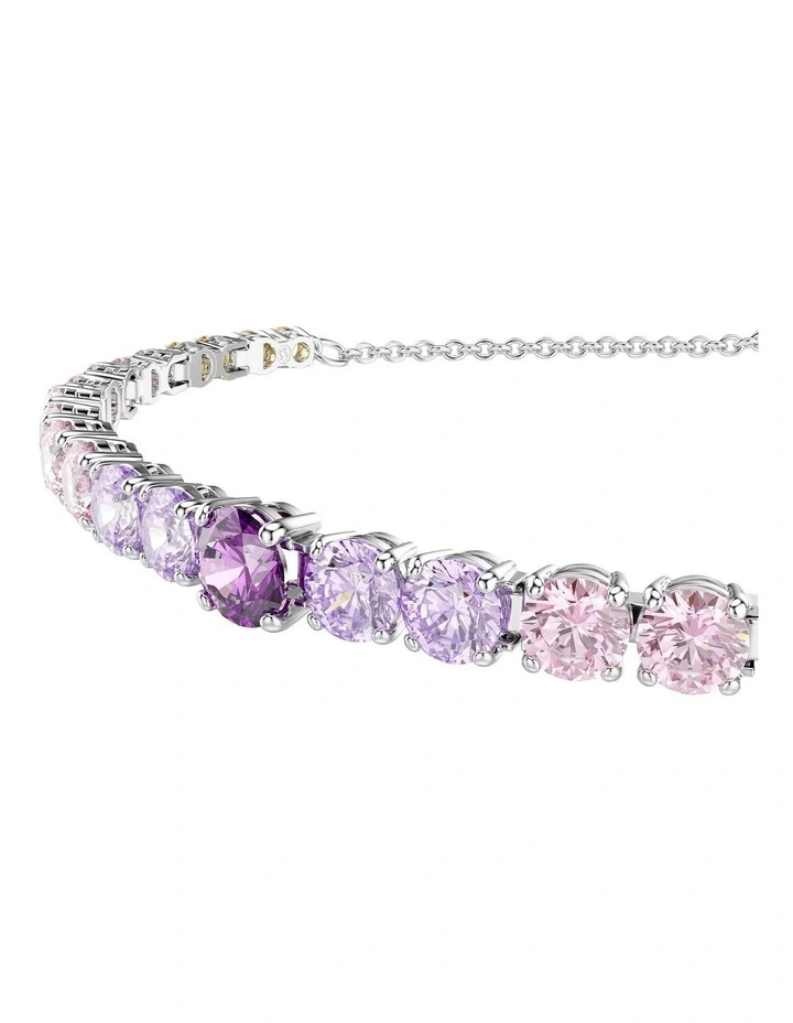 Matrix Tennis Bracelet Gradient Of Round Cuts Rhodium Plated in Multicolored image 4