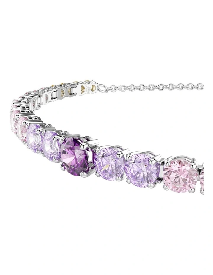Matrix Tennis Bracelet Gradient Of Round Cuts Rhodium Plated in Multicolored image 4