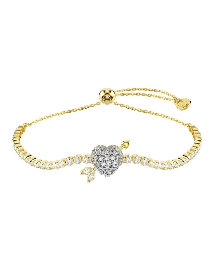 Idyllia Bracelet Mixed Cuts Heart With Arrow Gold-Tone Plated in White image 1