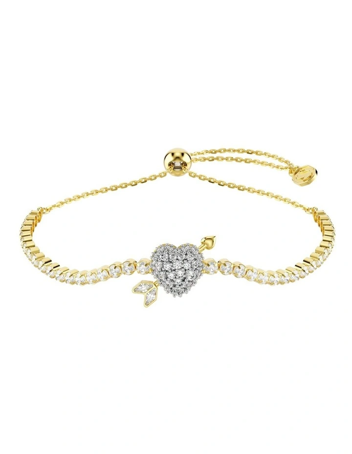 Idyllia Bracelet Mixed Cuts Heart With Arrow Gold-Tone Plated in White image 1