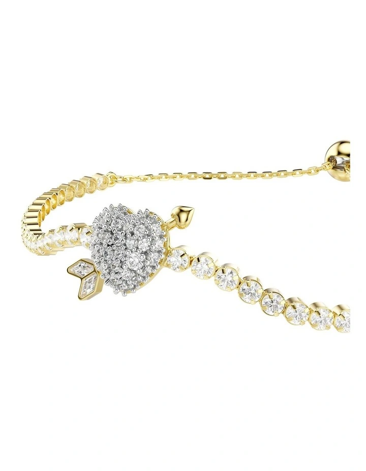 Idyllia Bracelet Mixed Cuts Heart With Arrow Gold-Tone Plated in White image 4
