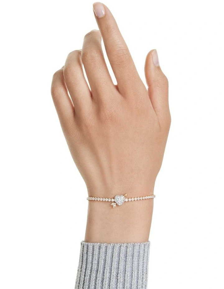 Idyllia Bracelet Mixed Cuts Heart With Arrow Gold-Tone Plated in White image 6