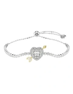 Idyllia Bracelet Mixed Cuts Heart With Arrow Rhodium Plated in White