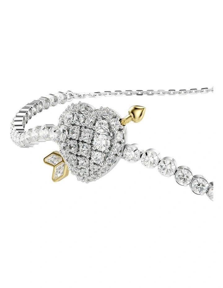 Idyllia Bracelet Mixed Cuts Heart With Arrow Rhodium Plated in White image 4