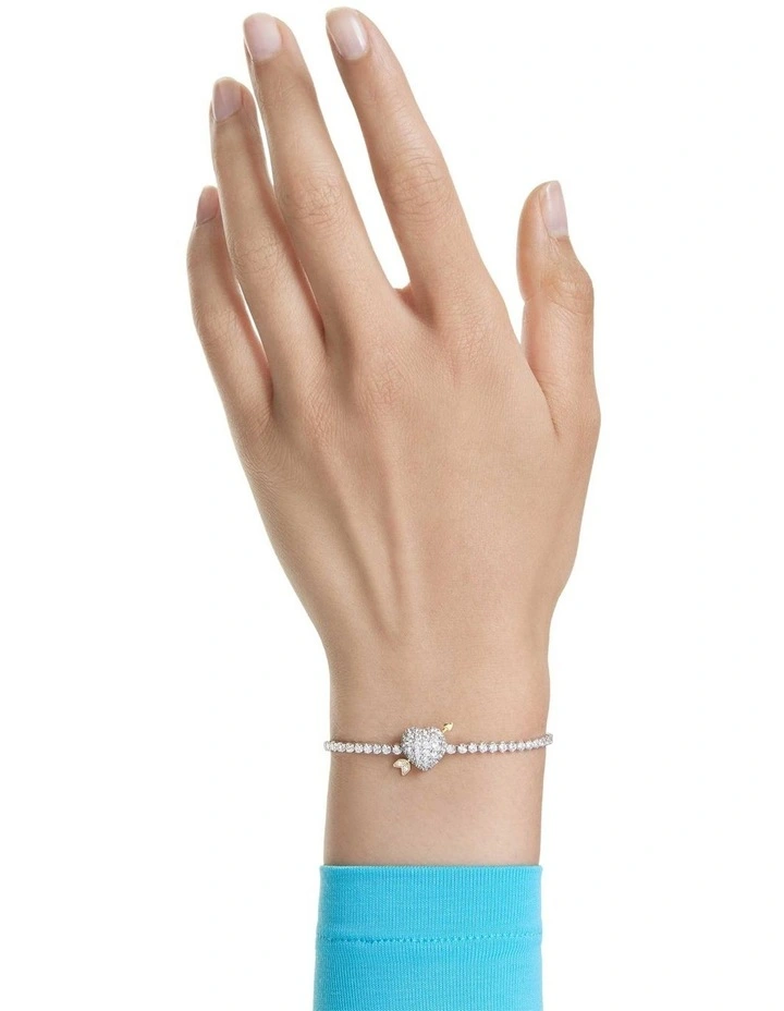 Idyllia Bracelet Mixed Cuts Heart With Arrow Rhodium Plated in White image 6