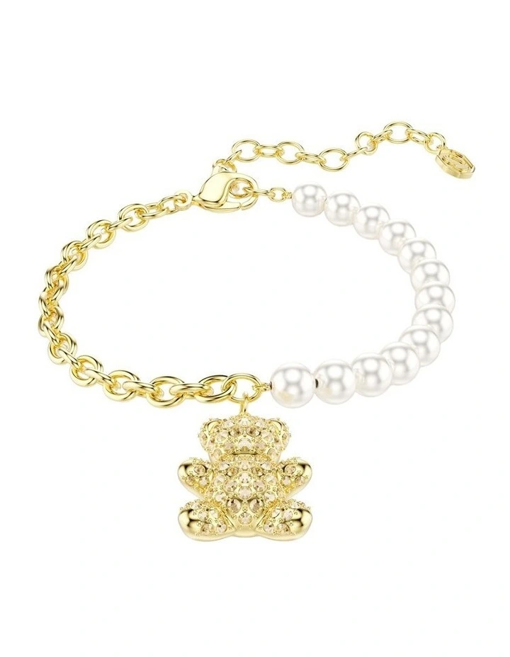 Idyllia Bracelet Crystal Pearl Round Cut Teddy Gold-Tone Plated in Gold image 1