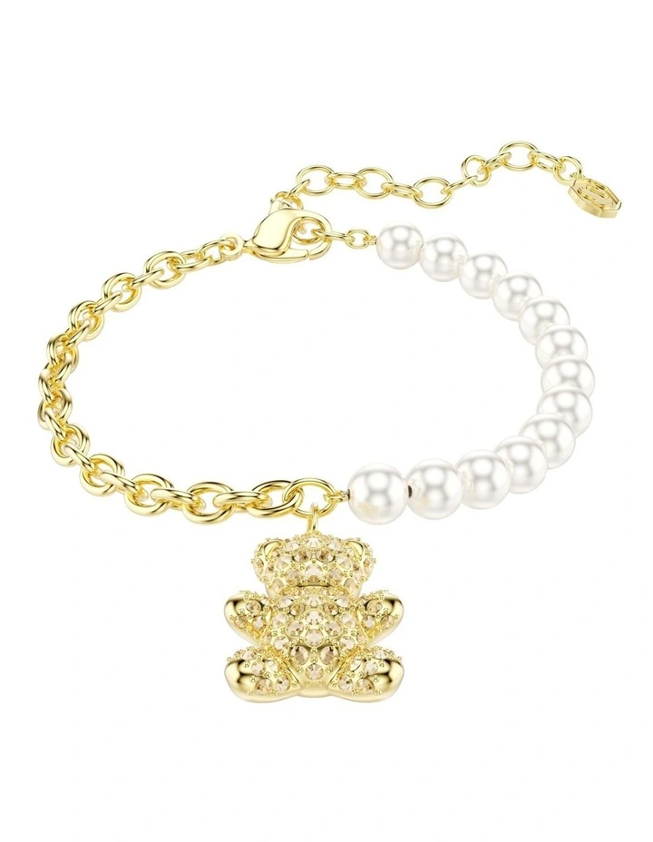 Idyllia Bracelet Crystal Pearl Round Cut Teddy Gold-Tone Plated in Gold image 1