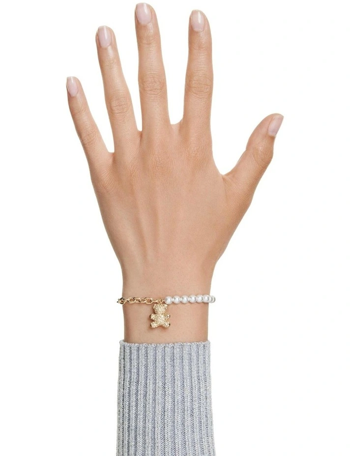 Idyllia Bracelet Crystal Pearl Round Cut Teddy Gold-Tone Plated in Gold image 6