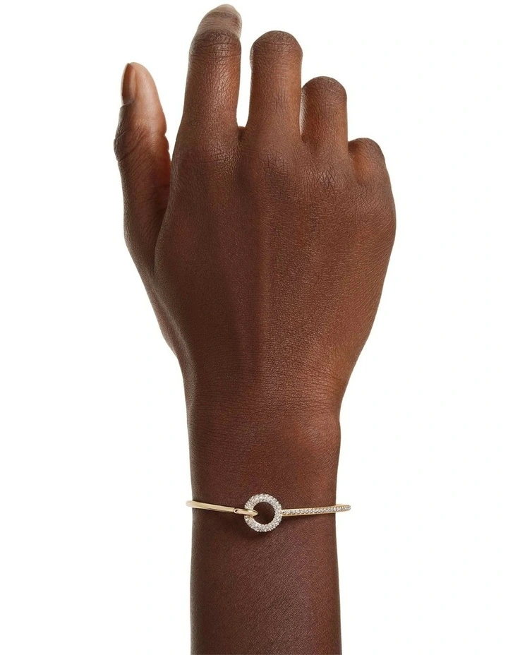 Dextera Bangle Round Cut Gold-Tone Plated in White image 6