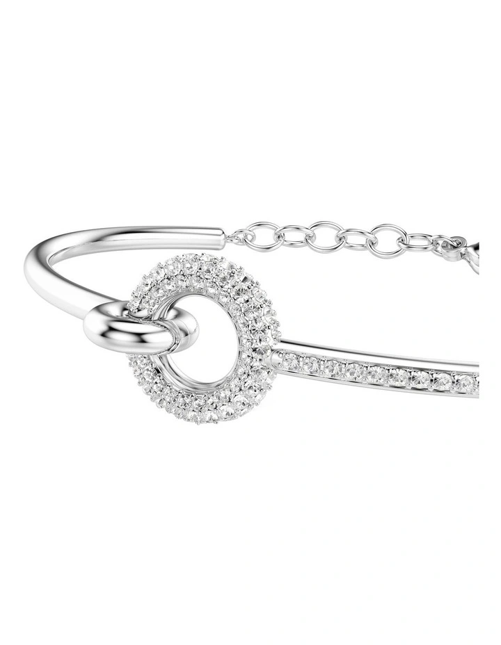 Dextera Bangle Round Cut Rhodium Plated in White image 4