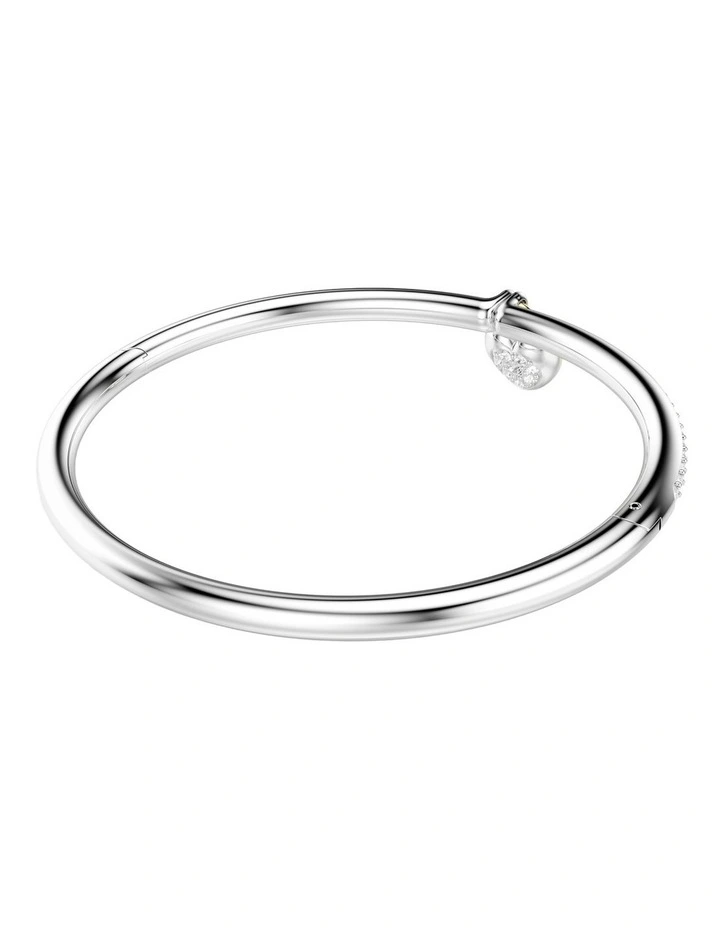 Mixed Cuts Heart Mixed Metal Finish Idyllia Bangle in Pink image 5