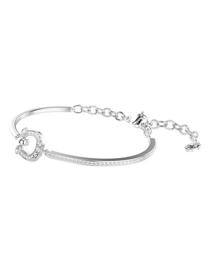Pave Horse Shoe Rhodium Plated Symbolica Bracelet in White image 2