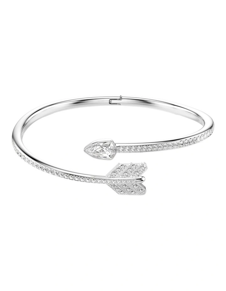 Idyllia Bangle Mixed Cuts Arrow Rhodium Plated in White image 1