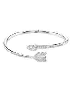 Idyllia Bangle Mixed Cuts Arrow Rhodium Plated in White