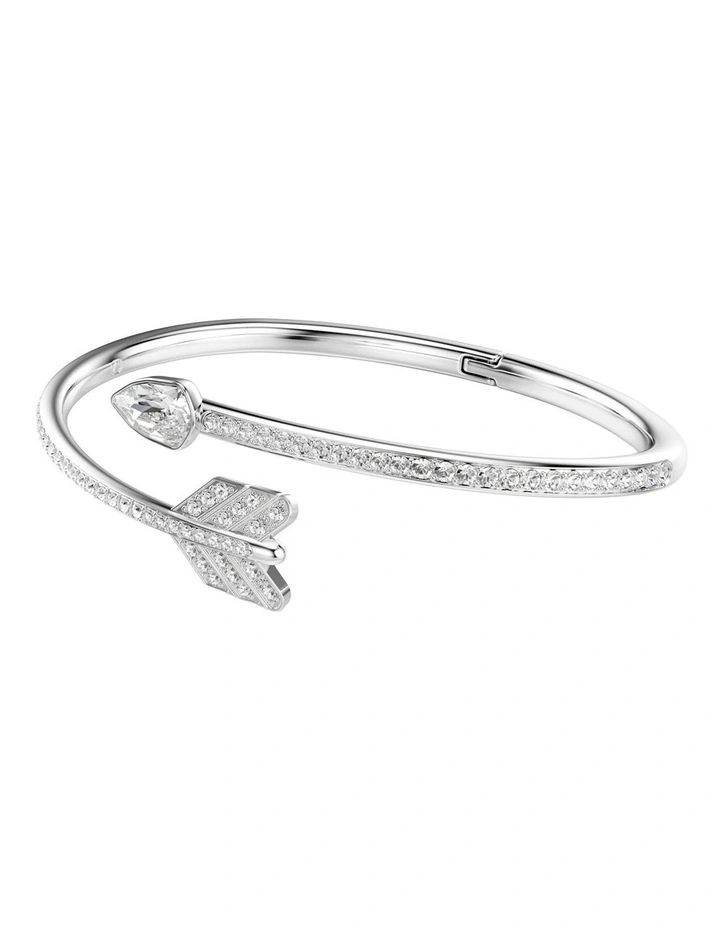 Idyllia Bangle Mixed Cuts Arrow Rhodium Plated in White image 2