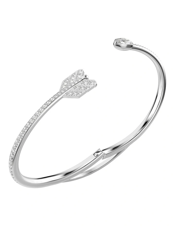 Idyllia Bangle Mixed Cuts Arrow Rhodium Plated in White image 3