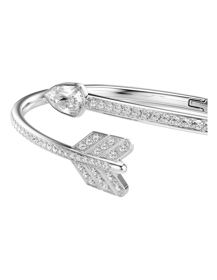 Idyllia Bangle Mixed Cuts Arrow Rhodium Plated in White image 4
