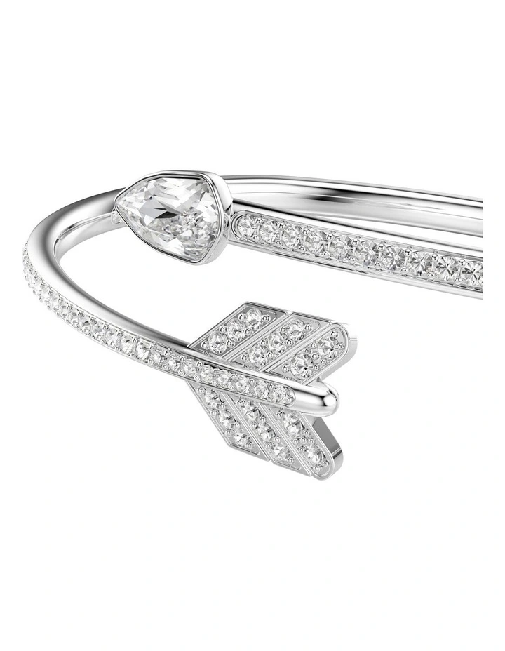 Idyllia Bangle Mixed Cuts Arrow Rhodium Plated in White image 4
