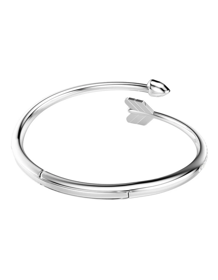 Idyllia Bangle Mixed Cuts Arrow Rhodium Plated in White image 5
