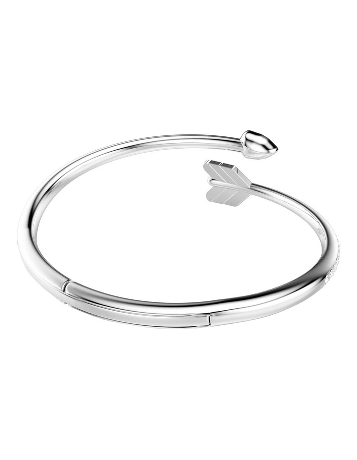 Idyllia Bangle Mixed Cuts Arrow Rhodium Plated in White image 5