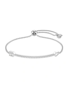 Mixed Cuts Arrow Rhodium Plated Idyllia Bracelet in White