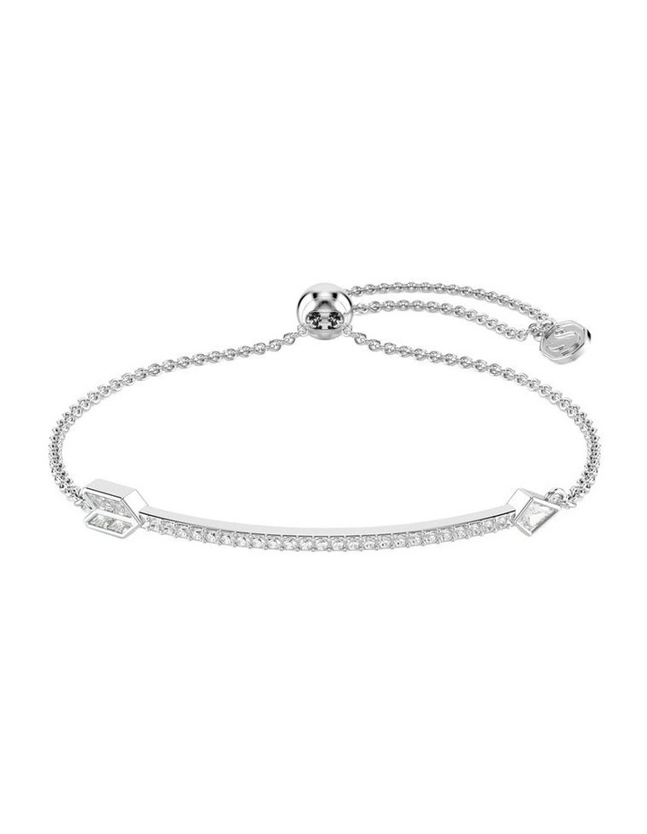 Mixed Cuts Arrow Rhodium Plated Idyllia Bracelet in White image 1