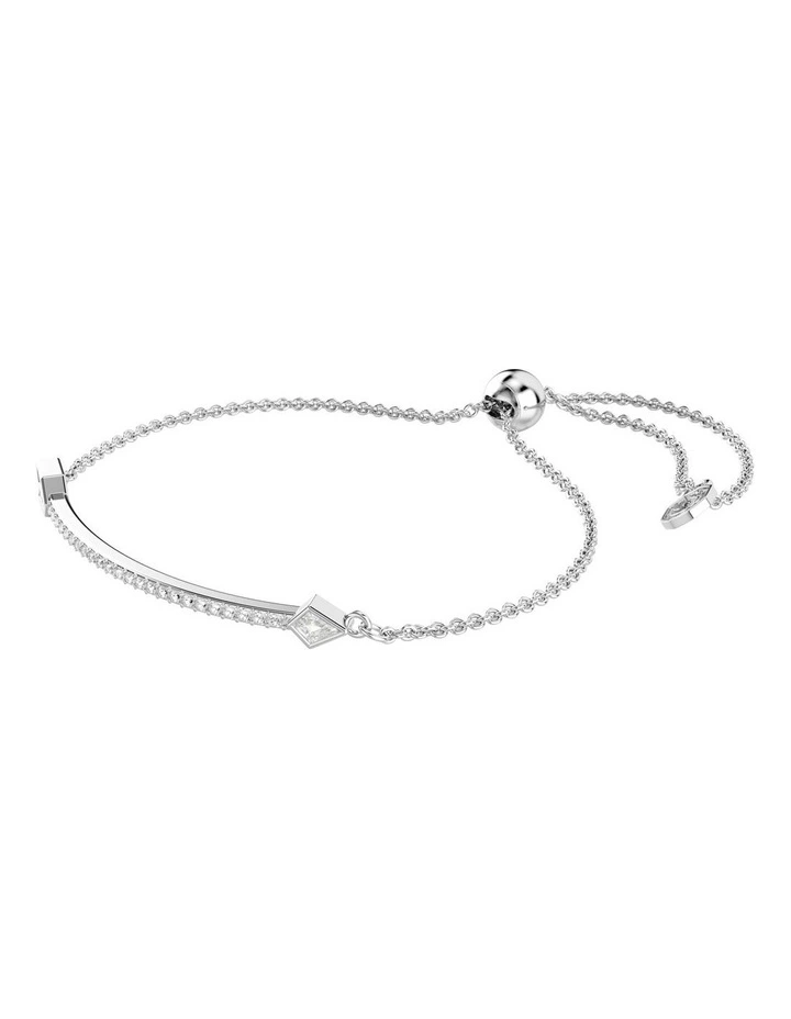 Mixed Cuts Arrow Rhodium Plated Idyllia Bracelet in White image 2