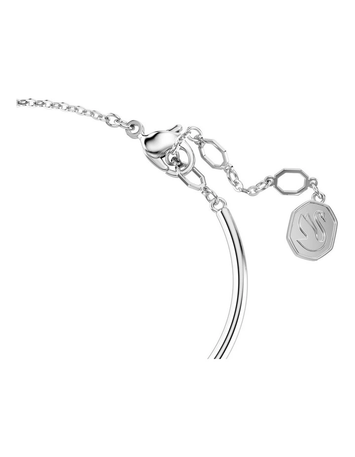 Round Cut Dancing Stone Rhodium Plated Constella Bangle in White image 3