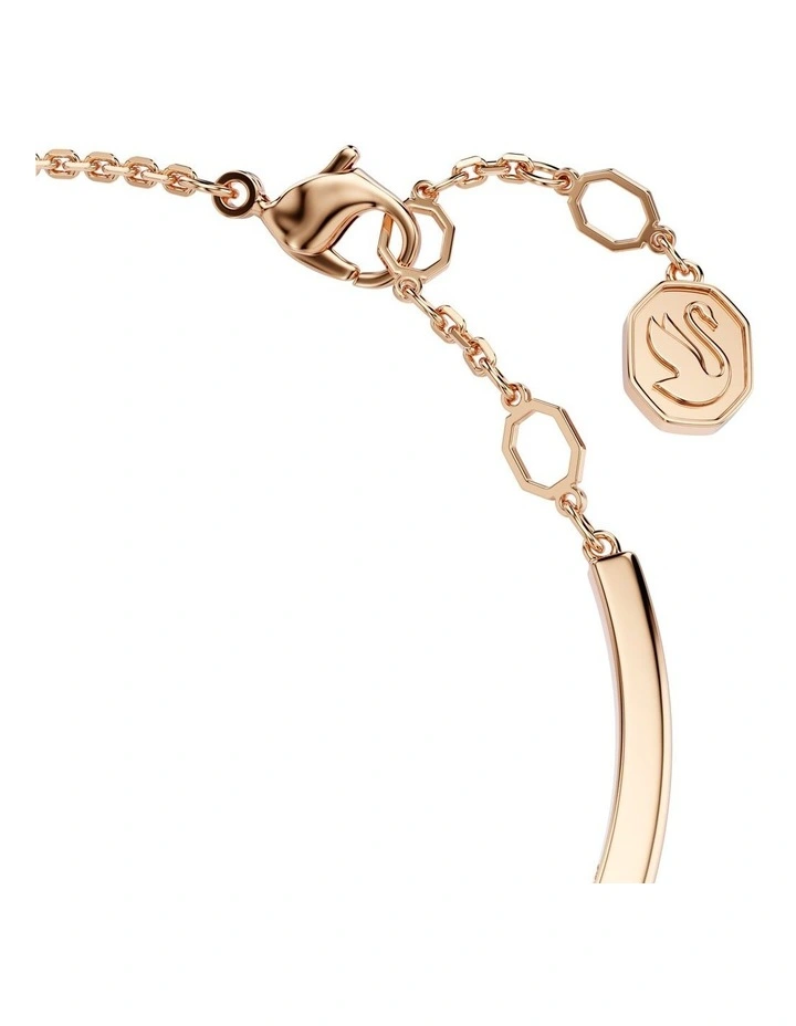 Mixed Cuts Rose Gold-Tone Plated Mesmera Bangle in White image 3