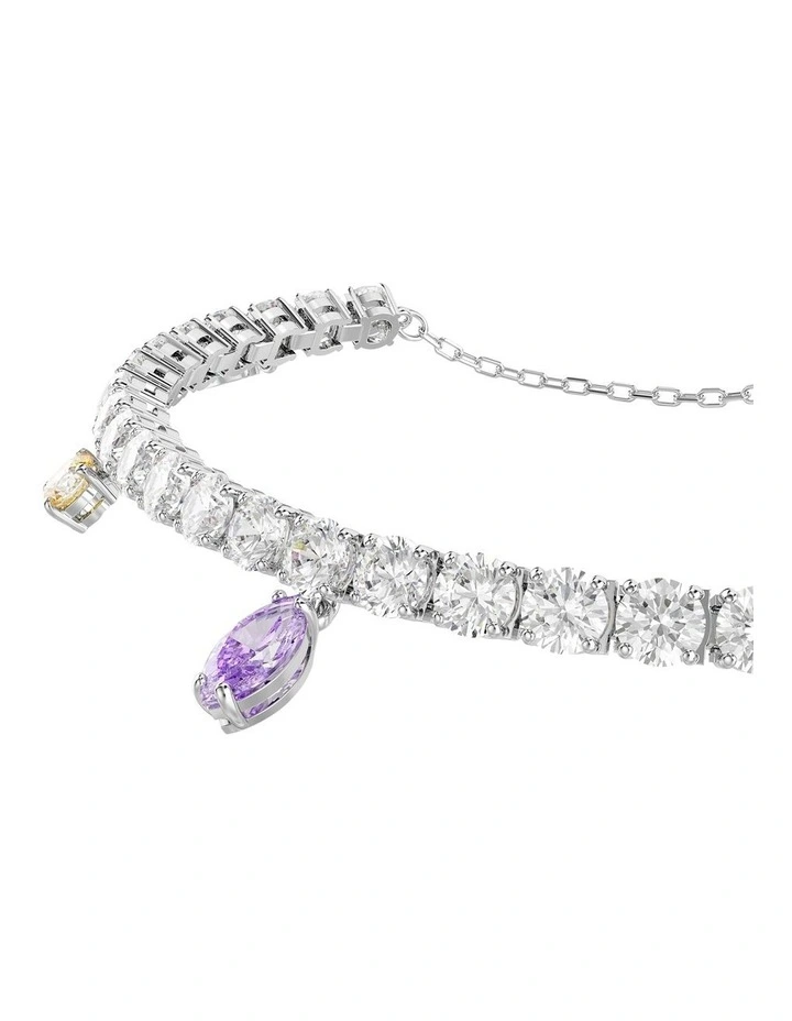 Mixed Cuts Rhodium Plated Tennis Bracelet in Multi image 4