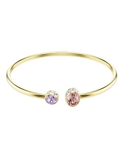 Chroma Bangle Mixed Cuts Gold-Tone Plated in Multicolored