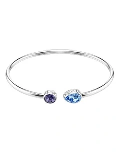 Chroma Bangle Mixed Cuts Rhodium Plated in Multicolored