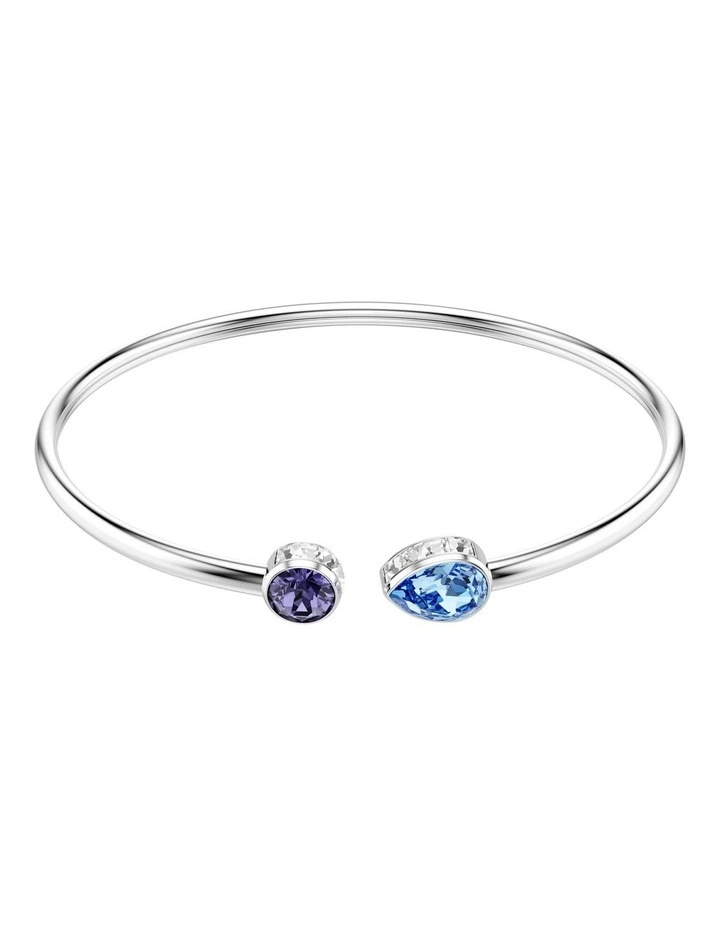 Chroma Bangle Mixed Cuts Rhodium Plated in Multicolored image 1
