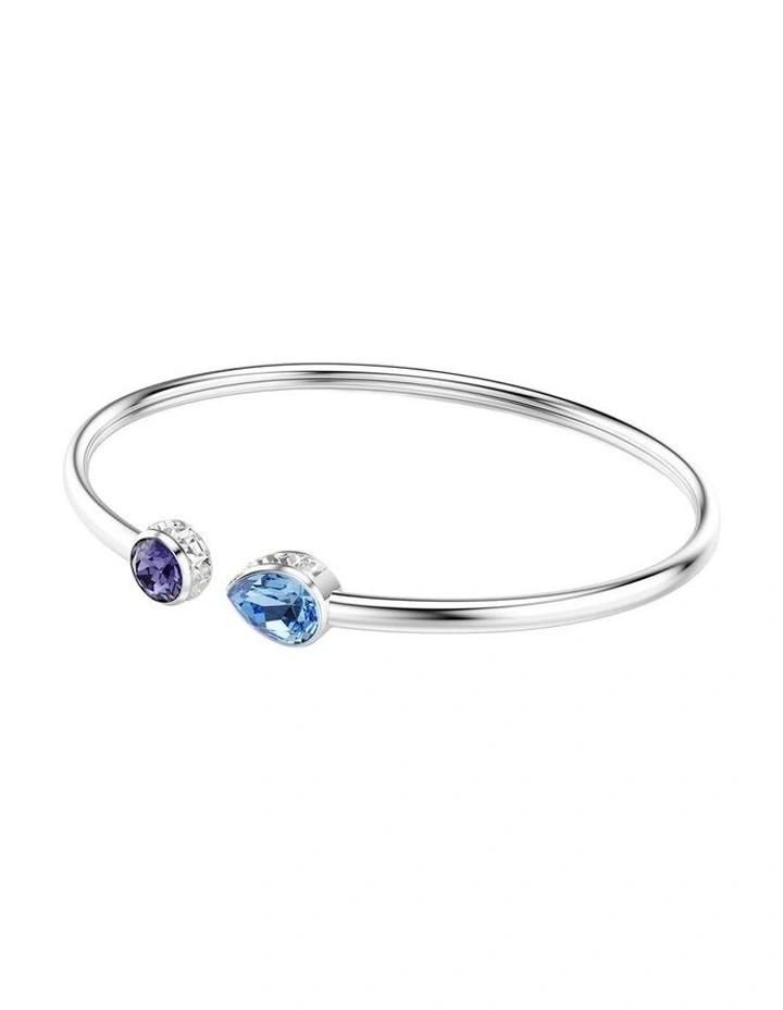Chroma Bangle Mixed Cuts Rhodium Plated in Multicolored image 2