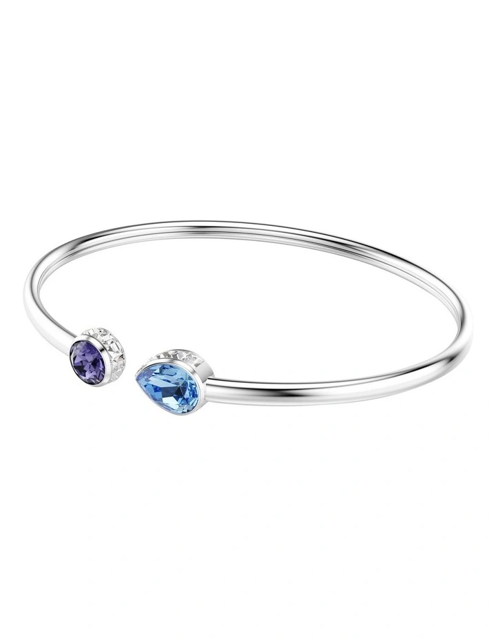 Chroma Bangle Mixed Cuts Rhodium Plated in Multicolored image 2