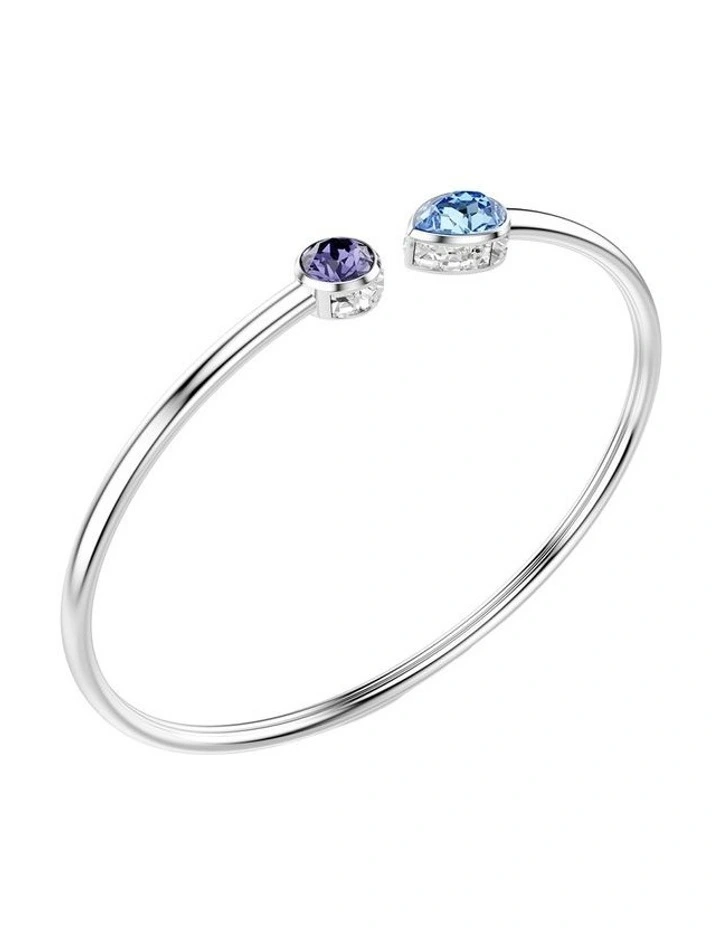 Chroma Bangle Mixed Cuts Rhodium Plated in Multicolored image 3