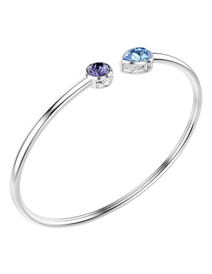 Chroma Bangle Mixed Cuts Rhodium Plated in Multicolored image 3