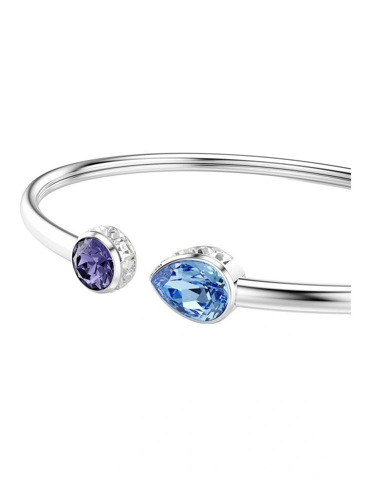 Chroma Bangle Mixed Cuts Rhodium Plated in Multicolored image 4