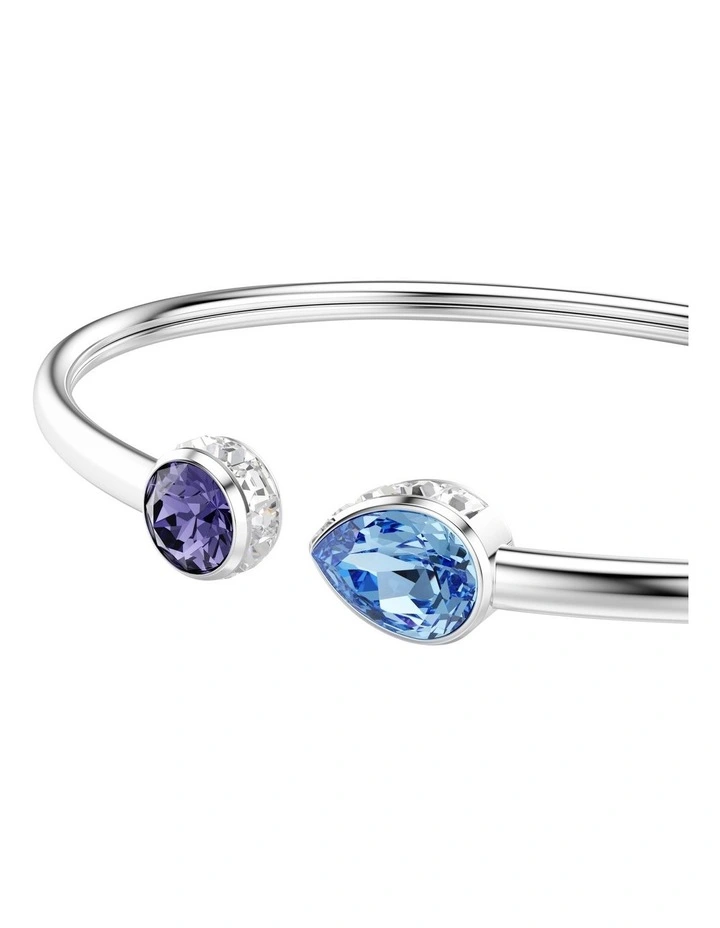 Chroma Bangle Mixed Cuts Rhodium Plated in Multicolored image 4