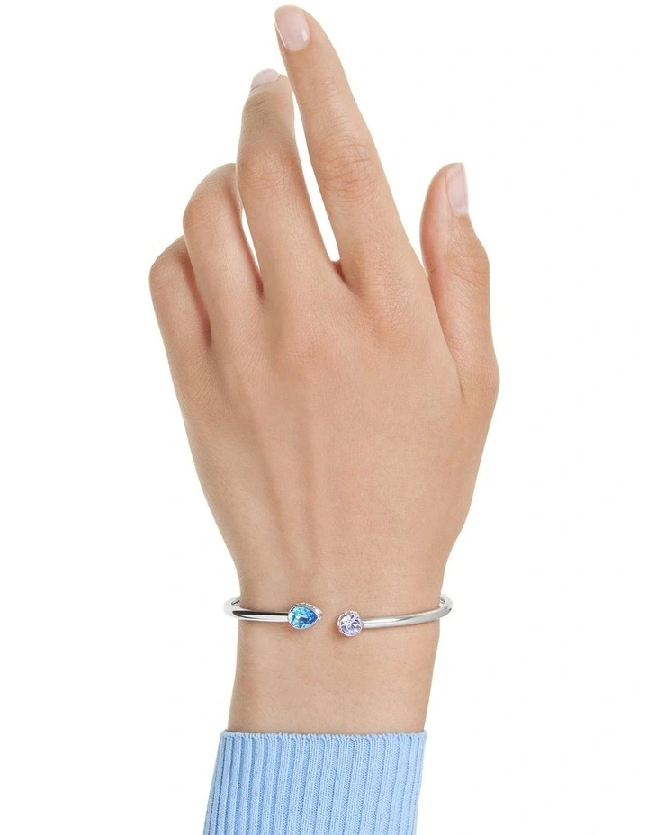 Chroma Bangle Mixed Cuts Rhodium Plated in Multicolored image 6