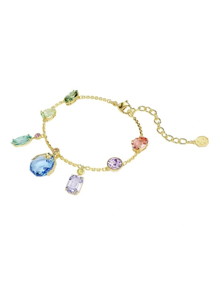 Gema Bracelet Mixed Cuts Dangling Crystals Gold-Tone Plated in Multicolored image 2