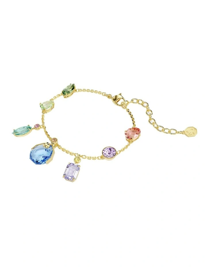 Gema Bracelet Mixed Cuts Dangling Crystals Gold-Tone Plated in Multicolored image 2