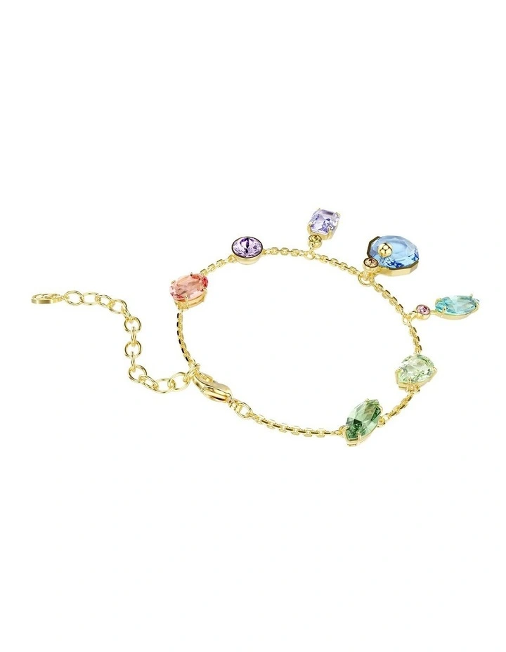 Gema Bracelet Mixed Cuts Dangling Crystals Gold-Tone Plated in Multicolored image 5