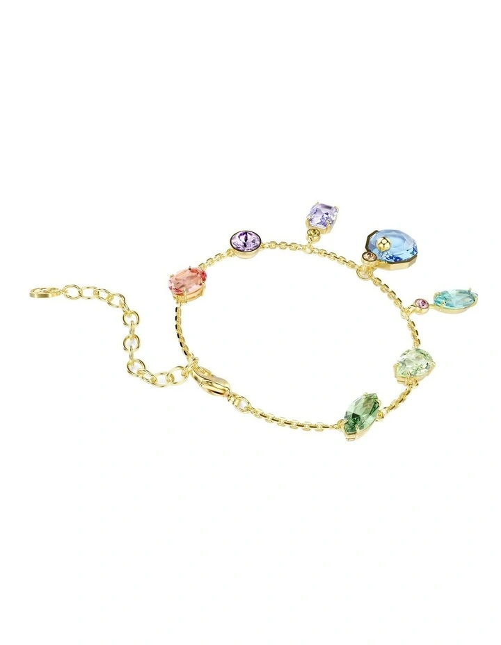 Gema Bracelet Mixed Cuts Dangling Crystals Gold-Tone Plated in Multicolored image 5