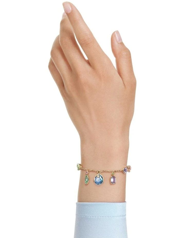 Gema Bracelet Mixed Cuts Dangling Crystals Gold-Tone Plated in Multicolored image 6