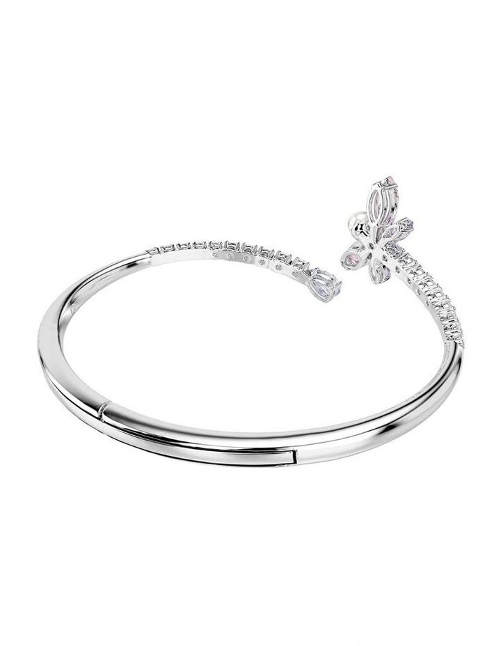 Mixed Cuts Dragonfly Rhodium Plated Bangle in Multi image 5